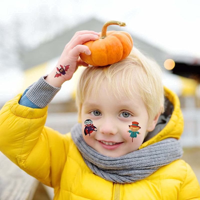 FINGOOO Halloween Temporary Tattoos for Kids Adult,120 Pieces Halloween Tattoo Waterproof Halloween Party Favor Goodie Bag(20 Styles) FINGOOO