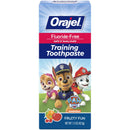Orajel Kids Paw Patrol Fluoride-Free Training Toothpaste, Natural Fruity Fun Flavor,