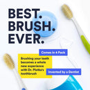 MOUTHWATCHERS - Manual Toothbrushes - Clean Teeth for Adult - 4 Count - Floss Bristle Silver - Invented by Doctor Plotka's MOUTHWATCHERS