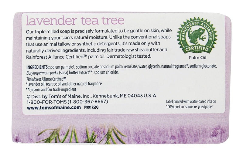 Tom's of Maine Natural Beauty Bar Soap With Raw Shea Butter, Lavender Tea Tree, 5 Ounce, 6 Count Tom's of Maine Natural Beauty Bar Soap With Raw Shea Butter, Lavender Tea Tree, 5 Ounce, 6 Count Infinity Warehouse