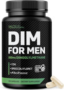 DIM Supplement for Men 300mg | Estrogen Blocker & Aromatase Inhibitor | Extra Strength Men’s Hormone Balance & Fitness Booster with Diindolylmethane Plus CDG & Broccoli Floret | Gluten-Free | 60 Ct Infinity Warehouse