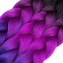 Ombre Kanekalon Braiding Hair 3 Pack Ombre Jumbo Braiding Hair Extensions 24 Inch Jumbo Braid Synthetic Hair for Braiding (3 pack, Black-Purple-Blue) Angels Beauty Store