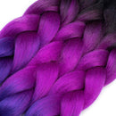 Ombre Kanekalon Braiding Hair 3 Pack Ombre Jumbo Braiding Hair Extensions 24 Inch Jumbo Braid Synthetic Hair for Braiding (3 pack, Black-Purple-Blue) Angels Beauty