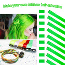 MEckily 22 inch Colored Hair Extensions Party Highlights, Straight Hairpiece Clip in Synthetic Hair Extensions for Kids Girls(10 Pcs Green) MEckily Store