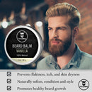 Vanilla Beard Balm - Styles, Strengthens & Softens Beards and Mustaches - 100% Natural Beard Conditioner with Organic Shea Butter, Tea Tree, Argan & Jojoba Oils with Vanilla Scent by Striking Viking Striking Viking Store