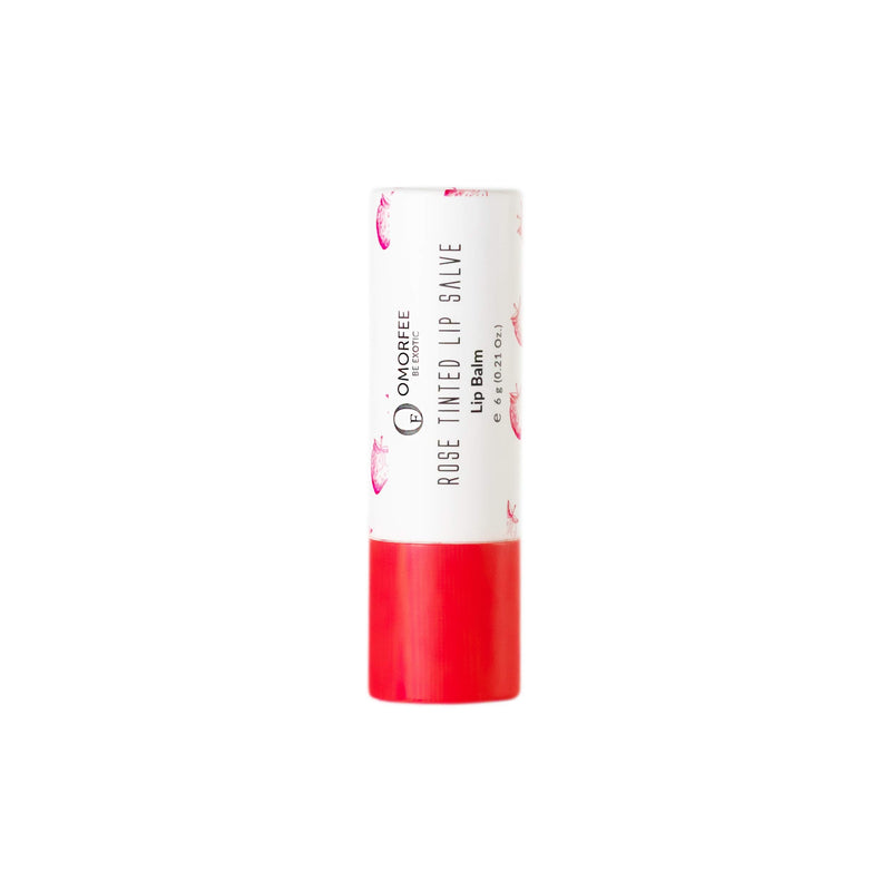 Omorfee 100% Organic Tinted Lip Balm Stick Treatment, Natural Lip Tint Gloss, Long Lasting Rose Lip Tint, Strawberry Flavor, Beetroot & Cocoa Butter, Pink Red Color, Moisturizing Lip Balm - 6g/0.21Oz OMORFEE BE EXOTIC OF