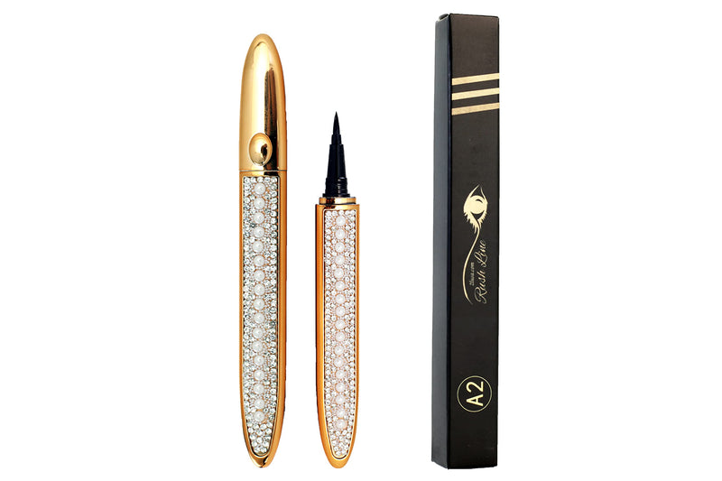 2 in 1 Black Liquid Magic Eyeliner Glue | Extra Strong Hold for Regular False Lashes | Cruelty Free | Waterproof, Long-Lasting Liquid Gel Works without the Need for Magnets or Glue | by Rush Line Rush Line