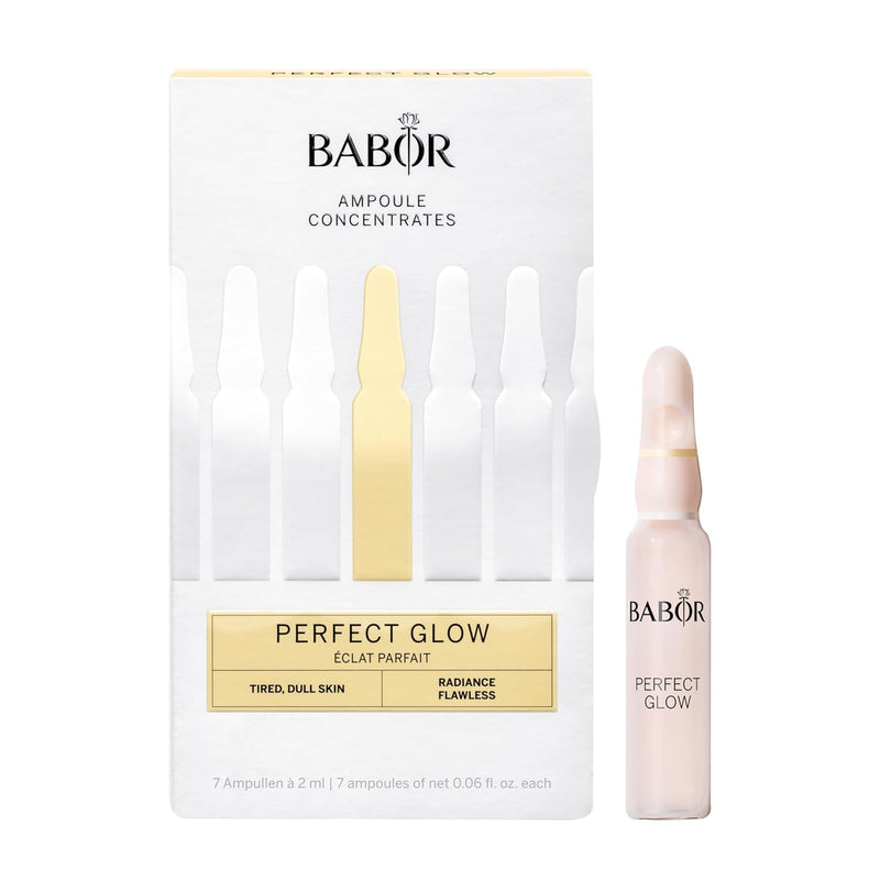 BABOR Perfect Glow Ampoule Serum Concentrates, Perfection Peptide P3 and Glow Pigments to Plump and Even Skin Tone, Brighten and Revitalize Dull and Dry Skin