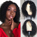 ISEE Hair Lace Front Wigs Human Hair Short Bob Wigs For Black Women Brazilian Kinky Curly Wavy 4x4 Lace Closure Wigs Pre Plucked with Baby Hair 150% Density (14inch) ISEE
