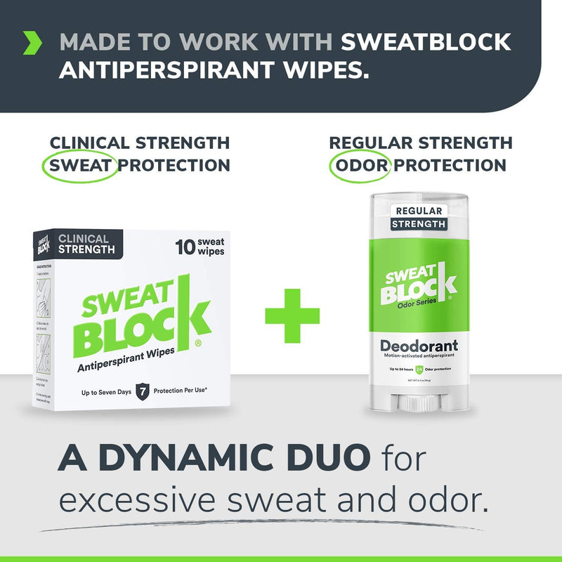 SweatBlock Deodorant Antiperspirant for Men and Women, Regular Strength, Solid (3-Pack) SweatBlock Store