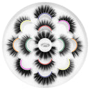 DYSILK 7 Pairs 6D Mink Eyelashes Faux Fluffy Long Dramatic False Eyelashes Luxurious Volume Natural Fake Eyelashes Thick Extension Handmade Eyelashes Makeup Reusable Lashes 7 Styles Mixed No Glue (005) DYSILK