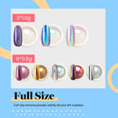 Beetles Chrome Nail Powder Kit Black White Colors Gel Polish Mirror Effect Holographic Aurora Iridescent Pearlescent Manicure Art Decoration Glitter, Holo Nail Powder 8 Colors 1g or 0.5g/Jar beetles Gel Polish