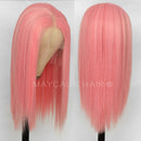 Maycaur Orange Lace Front Wigs Long Straight Hair 24 Inch Wigs for Fashion Women Synthetic Lace Front Wigs with Natural Hairline Maycaur