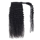 Curly Human Hair Strap Ponytail Extensions, 100% Unprocessed Brazilian Hair Wrap Around Ponytails, Magic Paste with Comb Clip in Kinky Curly Pony Tail (26", Curly Hair) ALISFEEL