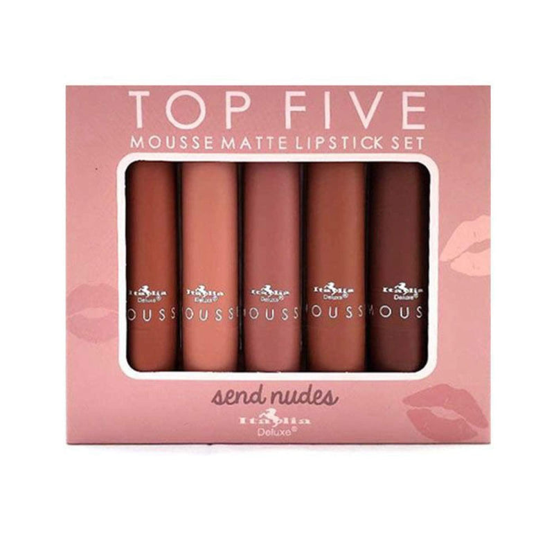 Italia Deluxe Top Five Mousse Matte Lipstick Set Send Nudes Italia Deluxe