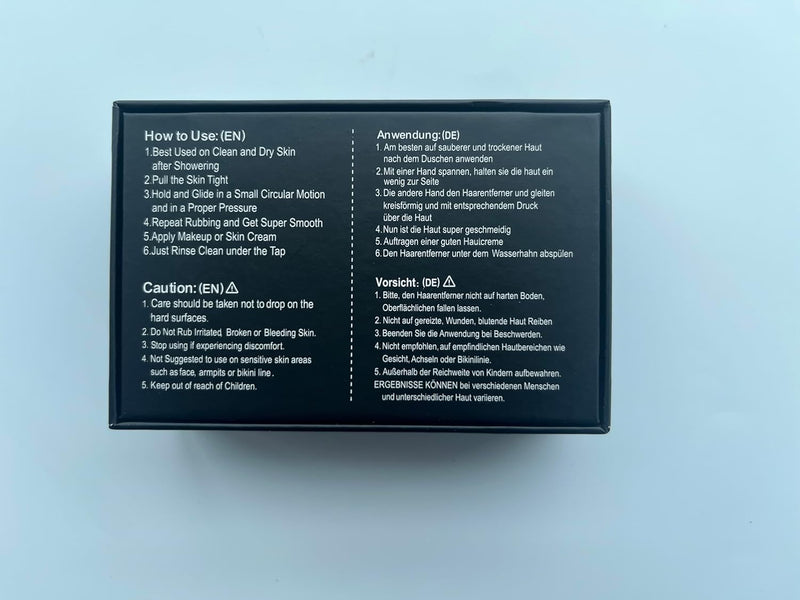 Crystal Hair Eraser,Natural Crystal Hair Remover,Reusable Painless Nano Glass Hair Removal Device Without Shaver,Gentle Crystal Epilator and Exfoliator for Soft Silky Skin(Black) Infinity Warehouse