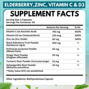 Elderberry Immune Support Supplement 8-in-1 Formula with Echinacea, Vitamin C & Zinc, Vitamin D 5000 IU, Turmeric, Ginger, Ashwagandha – 60 Capsules Infinity Warehouse