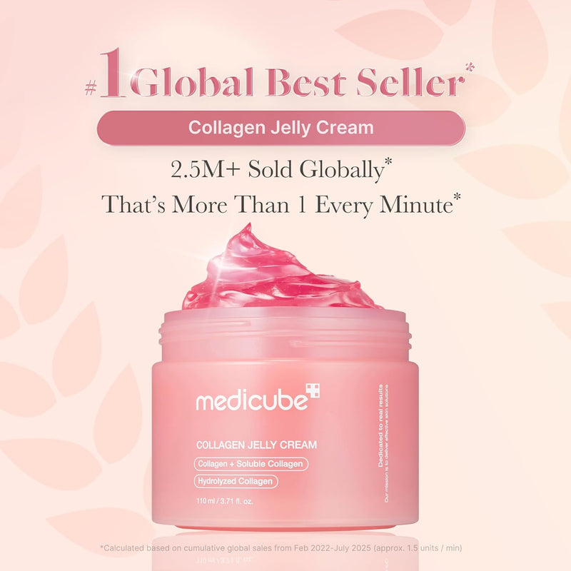 medicube Collagen Jelly Cream- Niacinamide & Freeze-Dried Hydrolyzed Collagen-Boosts skin barrier hydration & gives 24h Glow & Firmer looking skin | No artificial color, Korean skincare (3.71 fl.oz.) Infinity Warehouse