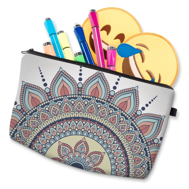 Cosmetic Bag for Women,Deanfun Mandala Flowers Waterproof Makeup Bags Roomy Toiletry Pouch Travel Accessories Gifts (50965) Deanfun