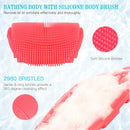 INNERNEED Food-grade Silicone Body Scrubber Shower Cleansing Brush Bath Exfoliating Skin Massage Tool, for Sensitive and all Kinds of Skin (Blue+Pink) INNERNEED