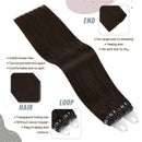 Ugeat Micro Loop Hair Extensions Human Hair Brown Hair Extensions