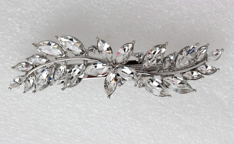 Faship Gorgeous Clear Rhinestone Crystal Small Flower Barrette Clip Faship