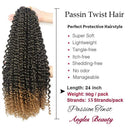 8 Packs Passion Twist Hair 24 Inch Passion Twist Crochet Hair For Black Women Water Wave Crochet Braiding Hair Extensions (1B/27) Angels Beauty Store