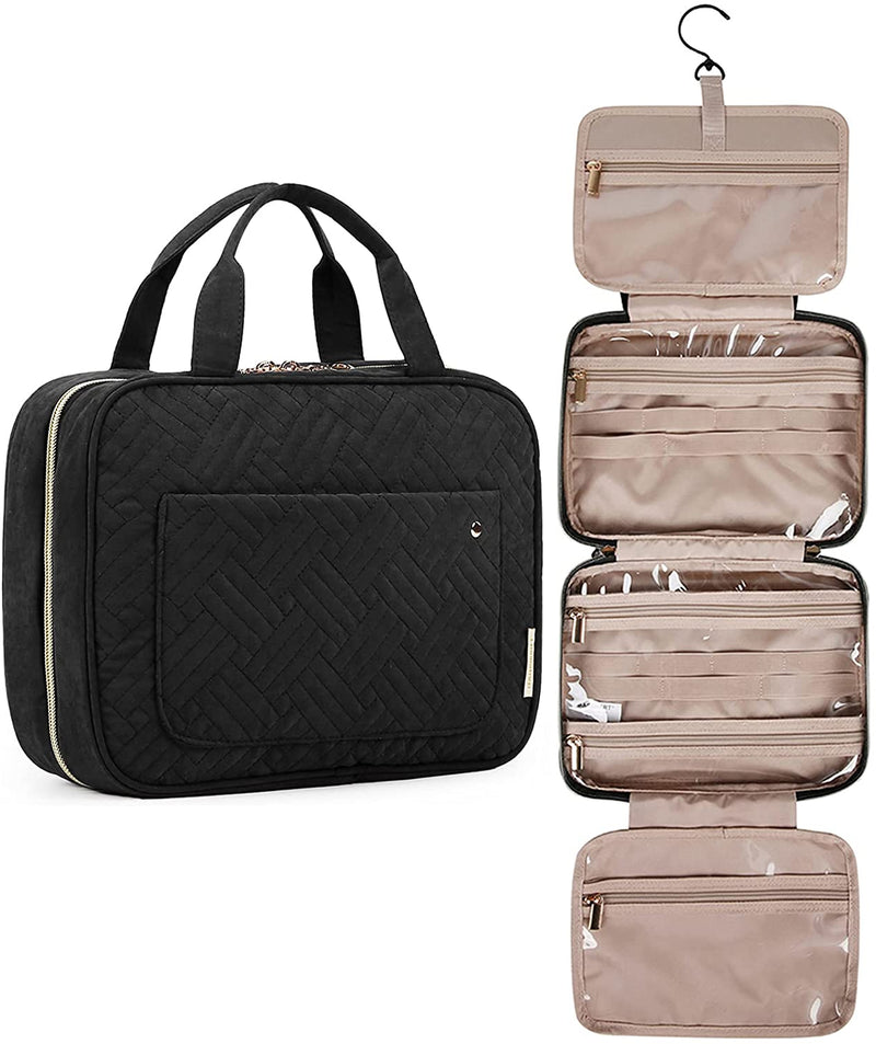 BAGSMART Toiletry Bag Travel Bag with Hanging Hook, Water-resistant Makeup Cosmetic Bag Travel Organizer for Accessories, Shampoo, Full Sized Container, Toiletries BAGSMART Store