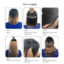 Sassina Halo Hair Extensions Remy Human Hair with Miracle Wire One Piece Fish Line Hair Highlighted Color Ash Blonde Mixed to Bleach Blonde P18-613