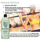 Natural Riches Tea Tree Body Wash - Body Soap to Fight Jock Itch, Itchy Skin, Athletes Foot, Eczema & Body Odor - Peppermint, Eucalyptus & Tea Tree Oil - Women & Mens Natural Body Wash – 2x16 fl oz Natural Riches
