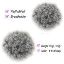 THEMIS HAIR Afro Puff Drawstring Ponytail For Black Women , High Puff Drawstring Short Ponytail Bun For Short Natural Hair , Afro Kinky Curly Ponytail Hairpieces With Clip In Color Smoky Gray THEMIS HAIR Store