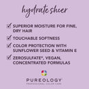 Pureology Hydrate Sheer Shampoo | For Fine, Dry, Color-Treated Hair | Lightweight Hydrating Shampoo | Silicone-Free | Vegan | Updated Packaging | 1.7 Fl. Oz. | Pureology