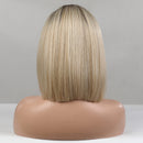 Ombre Blonde Lace Front Bob wigs Middle Part Bob Hair Wig for Women BLONDE UNICORN Straight Hair Wigs BLONDE UNICORN