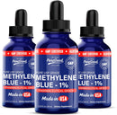 3 Pack Methylene Blue 1% Solution (60 mL) – Pharmaceutical Grade, USP-Grade, Third-Party Tested, Formaldehyde and Alcohol Free, Amber Dropper Bottles Infinity Warehouse