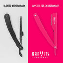 Barber Straight Razor - Stainless Steel Straight Edge Razor with 10 Derby Premium Blades (Pink) GRAVITY RAZORS Store