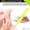 Blackhead Tweezer - Professional Curved Steel Tip Surgical Comedone & Splinter Extractor By Rapid Vitality. Ideal Blemish & Acne Remover Tool Means Flawless Facial Skin (Yellow) CYNAMED