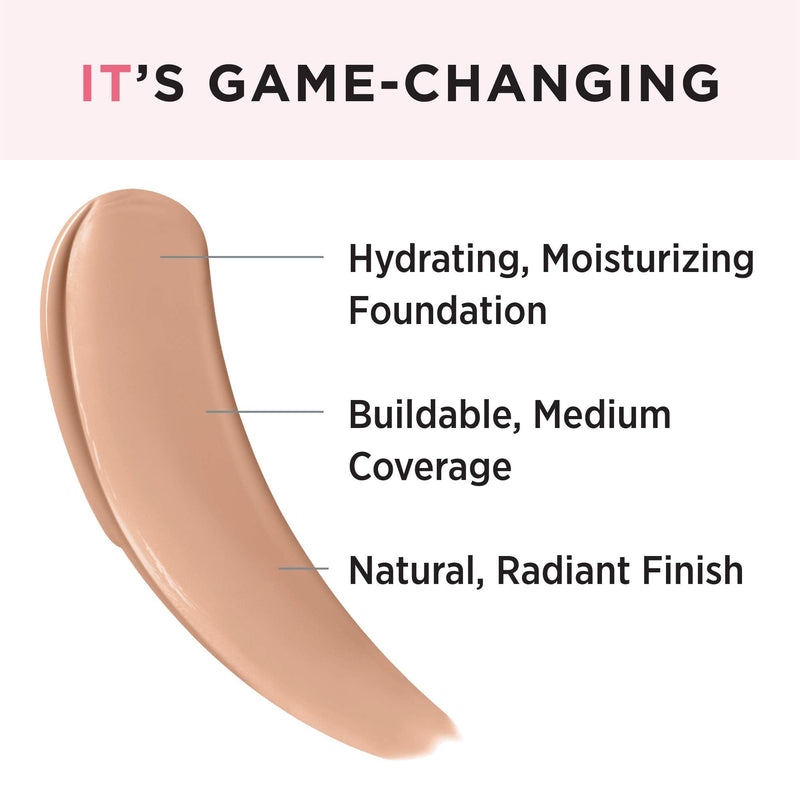 IT Cosmetics Your Skin But Better Foundation + Skincare, Medium Cool 36 - Hydrating Coverage - Minimizes Pores & Imperfections, Natural Radiant Finish - With Hyaluronic Acid - 1.0 fl oz It Cosmetics