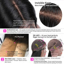 Wingirl Transparent Straight Lace Front Human Hair Wigs 13×4inch Lace Frontal Wig Pre Plucked with Baby Hair Natural Color (16inch, 220% denisty) Wingirl