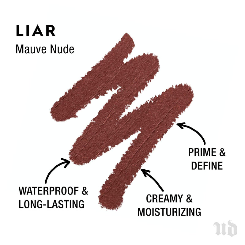 Urban Decay 24/7 Glide-On Lip Pencil - Waterproof & Longwearing Lip Liner - Smooth, Creamy & Moisturizing Formula with Vitamin E - Prevents Lipstick from Feathering – Liar (Mauve-Nude), 0.04 Oz URBAN DECAY