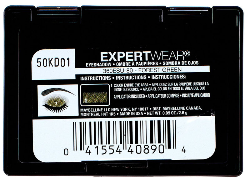 Maybelline New York Expert Wear Eyeshadow, Forest Green, Singles, 0.09 Ounce Maybelline New York