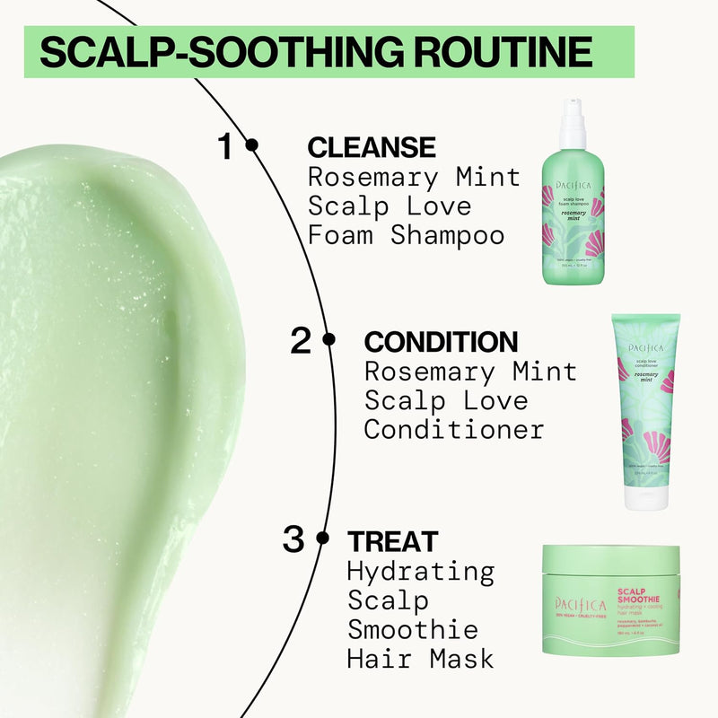 Pacifica Scalp Smoothie Hydrating Scalp Treatment & Leave-On Hair Mask, Cooling Relief for Dry, Flaky, Itchy Scalp & Thinning Hair, Vegan & Cruelty-Free, 6 fl oz Infinity Warehouse