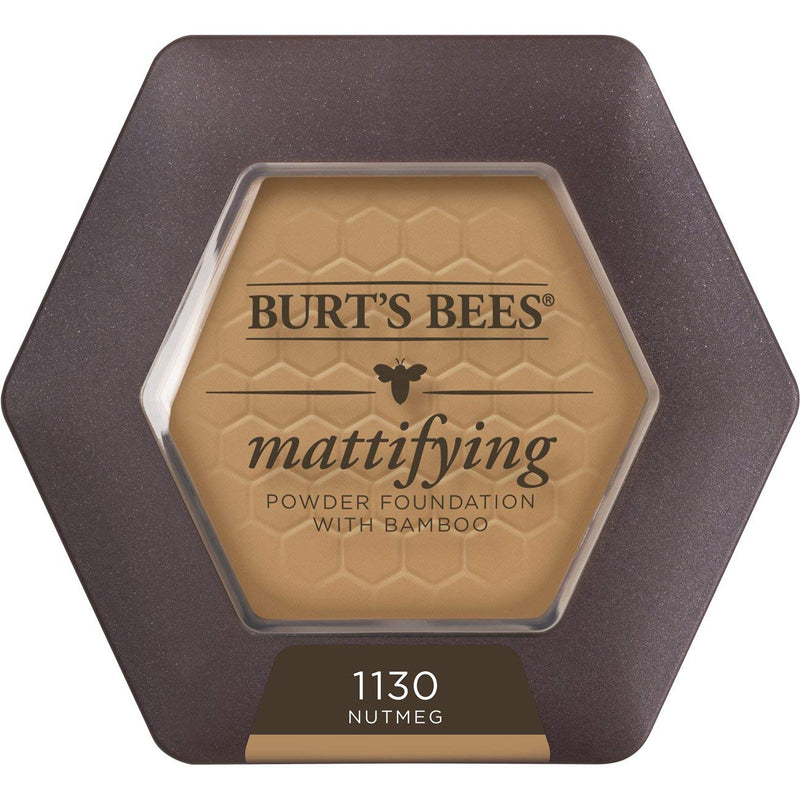 Burt's Bees 100% Natural Origin Mattifying Powder Foundation, Nutmeg - 0.3 Ounce Burt's Bees