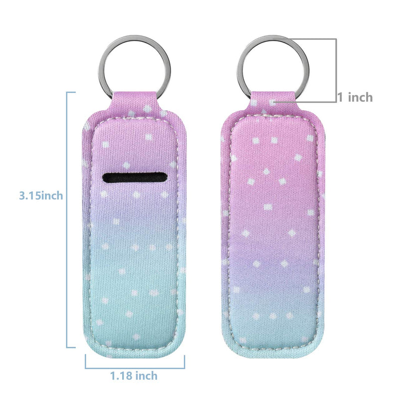 Beautyflier Clip-on Sleeve Chapstick Pouch Keychain Lipstick Holder Elastic Lip Balm Holder Travel Accessories Beautyflier