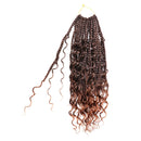 12 Inch 7 Packs Bohomian Box Braids Crochet Hair Curly Prelooped Crochet Hair Goddess Box Braids Crochet Hair Crochet Box Braids Hair With Curly Ends Crochet Braiding Hair For Black Woman (12 Inch, T30