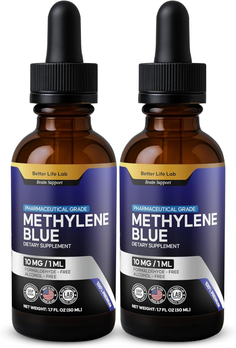Methylene Blue Pharmaceutical Grade 99.99% with Dropper, USP Grade Quality Drops, No Formaldehyde, Made in USA (1% 50ml Bottle) Infinity Warehouse