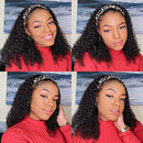 Deep Curly Human Hair Headband Wigs for Black Women Glueless None Lace Front Wigs Deep Curly Headband Wig Human Hair 9A Brazilian Virgin Hair Machine Made Headband Wig Human Hair 10 inch¡­ beafay