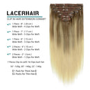 Lacer Silky Straight Clip in Hair Extensions Human Hair Lace Double Weft Ombre B