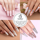 Beetles Acrylic Nail Tips - Fake Nails Half Cover Clear French Artificial False Nails with Case for Acrylic Nail/Dip Powder Nails/Poly Nail Extension Gel Nail Art DIY Home beetles Gel Polish