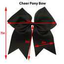 Kenz Laurenz Glitter Cheer Bows - Cheerleading Softball Gifts for Girls and Women Team Bow with Ponytail Holder Complete Your Cheerleader Outfit Uniform Strong Hair Ties Bands Elastics (1) (Silver) Kenz Laurenz