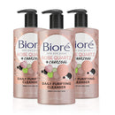 Bioré Rose Quartz + Charcoal Daily Face Wash, Oil Free Facial Cleanser Energizes Skin, Dermatologist Tested and Cruelty Free, 6.77 Ounces (Pack of 3) Bioré